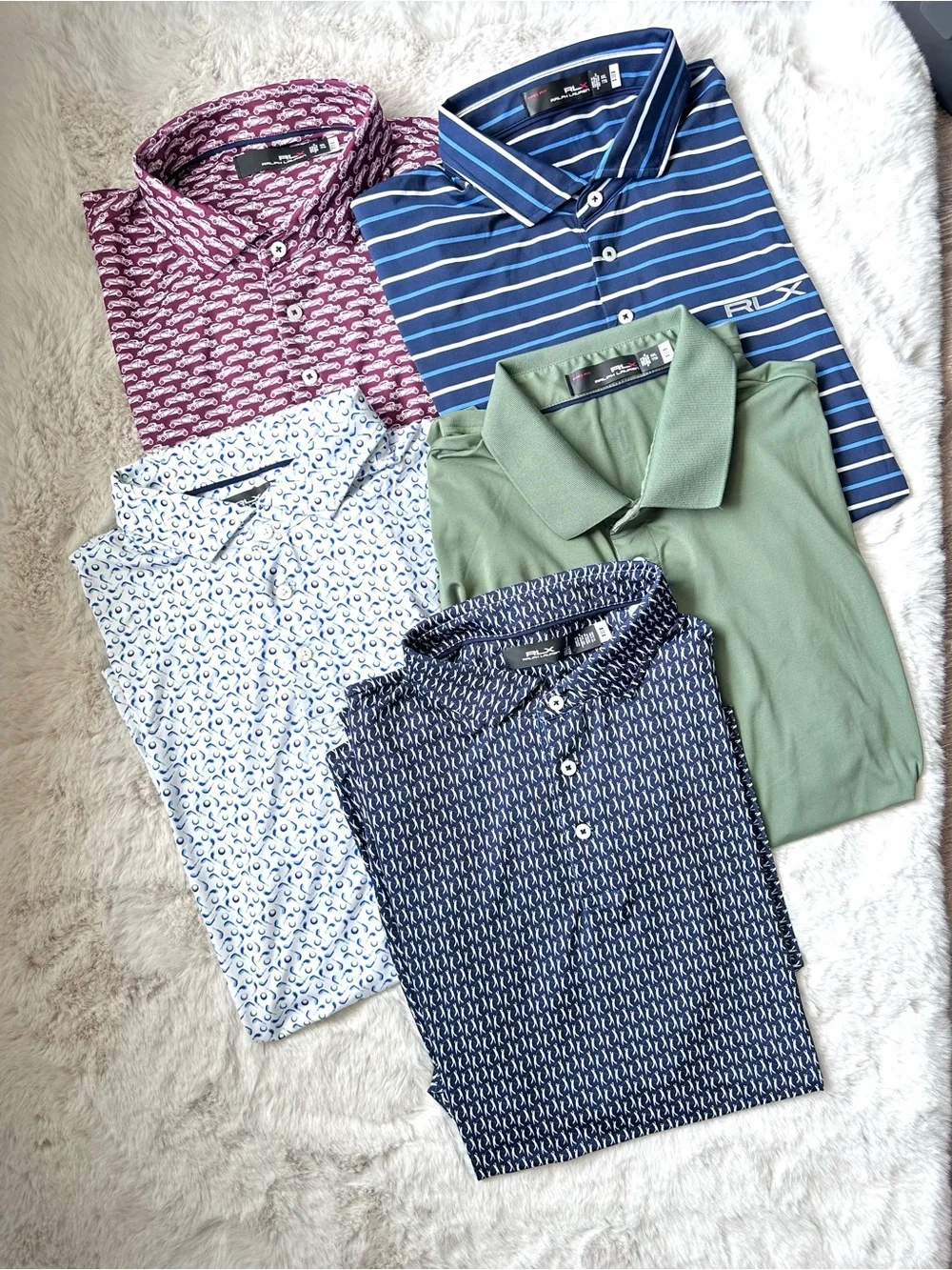 Set of 5 Men’s Ralph Lauren RLX Golf polo shirts XXL 2XL NWOT